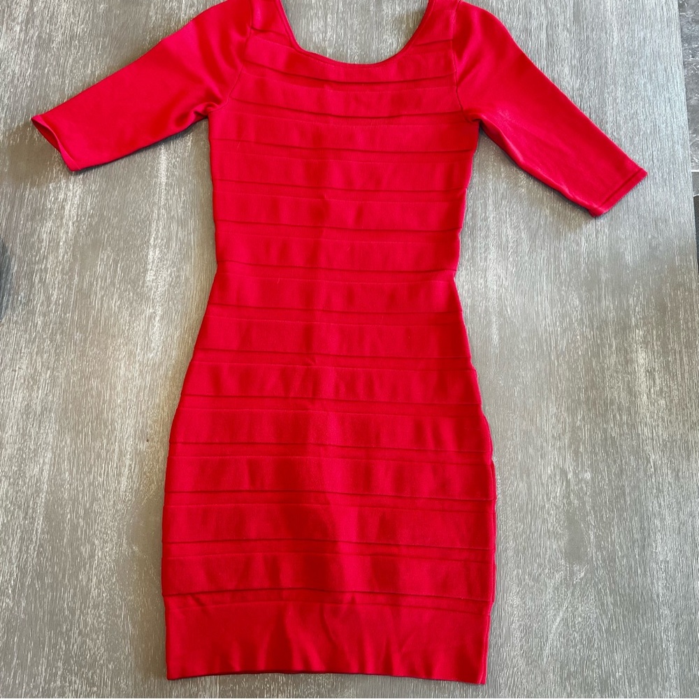 Mango bodycon red dress size small